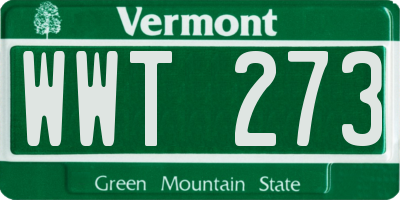 VT license plate WWT273