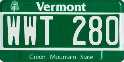 VT license plate WWT280