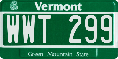 VT license plate WWT299