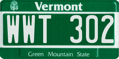 VT license plate WWT302
