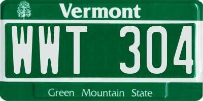 VT license plate WWT304