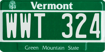 VT license plate WWT324