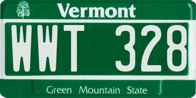 VT license plate WWT328