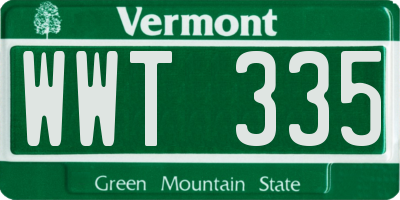 VT license plate WWT335