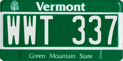 VT license plate WWT337
