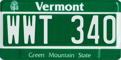 VT license plate WWT340