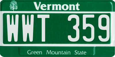 VT license plate WWT359