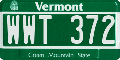 VT license plate WWT372