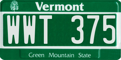 VT license plate WWT375