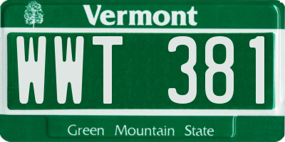 VT license plate WWT381