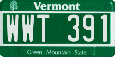 VT license plate WWT391