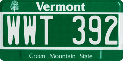 VT license plate WWT392