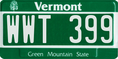 VT license plate WWT399