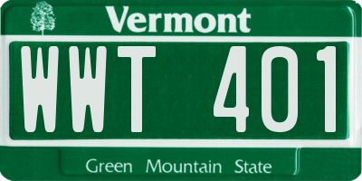 VT license plate WWT401
