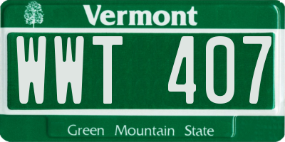 VT license plate WWT407