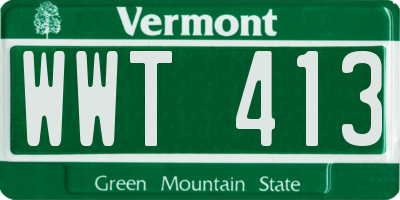 VT license plate WWT413