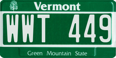 VT license plate WWT449