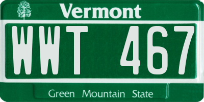 VT license plate WWT467