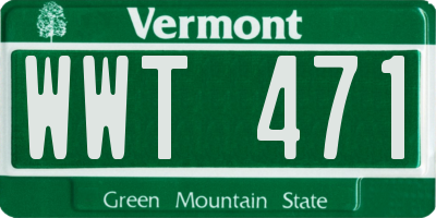 VT license plate WWT471