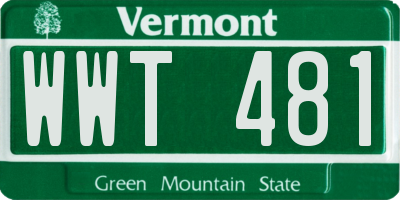 VT license plate WWT481