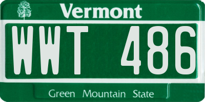 VT license plate WWT486