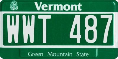 VT license plate WWT487