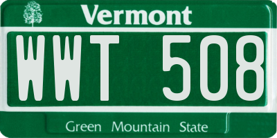 VT license plate WWT508