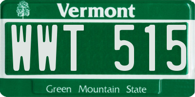 VT license plate WWT515