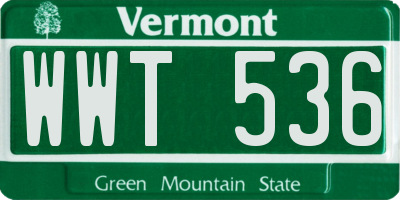 VT license plate WWT536