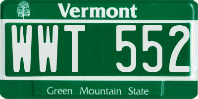 VT license plate WWT552