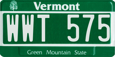VT license plate WWT575