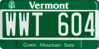 VT license plate WWT604