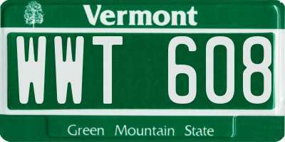 VT license plate WWT608