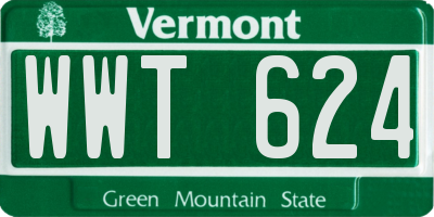 VT license plate WWT624