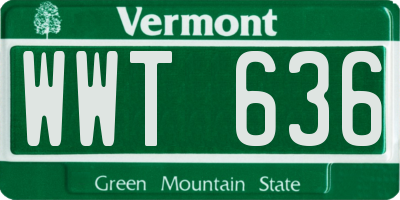 VT license plate WWT636