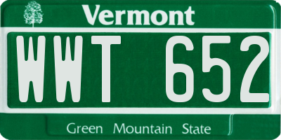 VT license plate WWT652