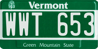 VT license plate WWT653