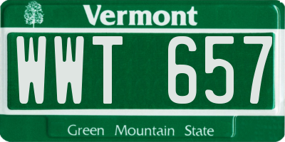 VT license plate WWT657