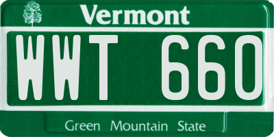 VT license plate WWT660