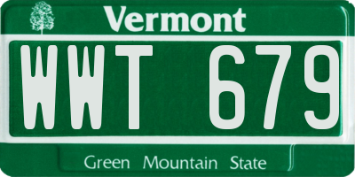 VT license plate WWT679