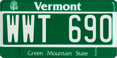 VT license plate WWT690