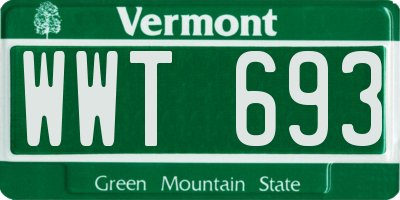 VT license plate WWT693