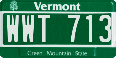 VT license plate WWT713