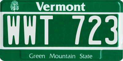 VT license plate WWT723