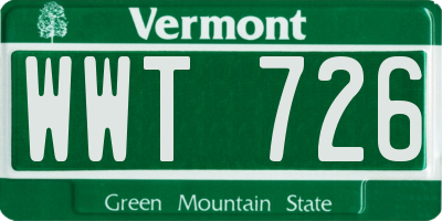 VT license plate WWT726