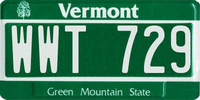 VT license plate WWT729