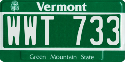 VT license plate WWT733