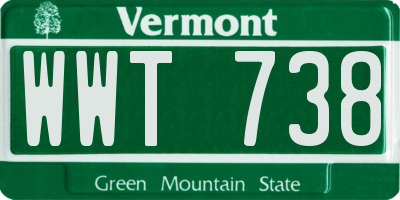 VT license plate WWT738