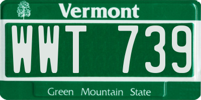 VT license plate WWT739