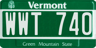 VT license plate WWT740